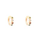  Rainbow Pave Cubic Zirconia Huggie Hoop Earring Geometric