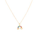  14k Gold Rainbow Cubic Zirconia Charm Necklace