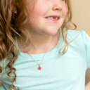  Pink Smiling Star Enamel Charm Necklace Children's Jewelry