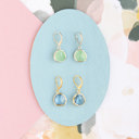 14k Gold or Sterling Silver Emerald Glass Gemstone Leverback Dangle Drop Earring