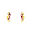  Seahorse Enamel Post Stud Earring Children's Jewelry