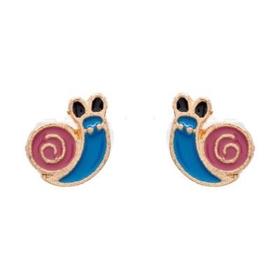 Snail Insect Bug Enamel Post Stud Earring Children's Gift