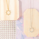 Silver Plated 14k Gold or Sterling Silver Sun Cubic Zirconia Pendant Charm Necklace Celestial 