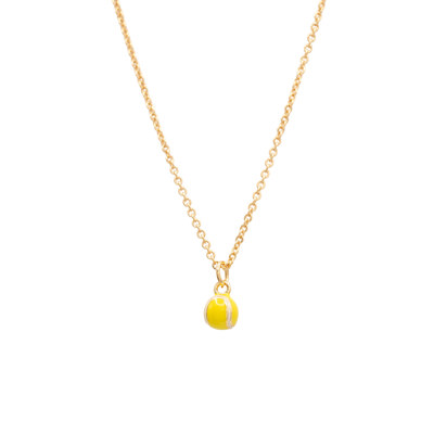 14k Gold Tennis Ball Charm Pendant Necklace Sport Gift Giving