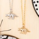  14k Gold or Sterling Silver Triceratops Dinosaur Charm Necklace