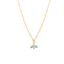  14k Gold Turquoise Dragonfly Pendant Charm Necklace Gift Giving