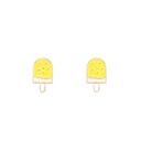  Yellow Popsicle Ice Cream Enamel Earring Post Children's
