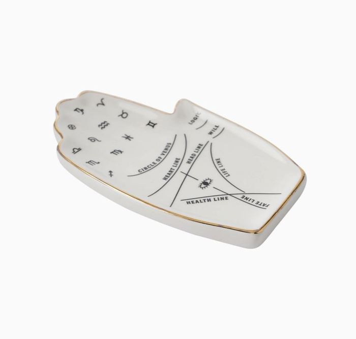 Palmistry Trinket Dish Ceramic Novelty Whimsical Witch