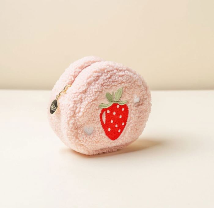 Strawberry Teddy Circle Zipper Pouch The Darling Effect