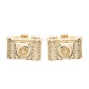  14k Gold Camera Post Stud Earring Whimsical Gift Giving Dainty