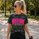 Large God Is Good All The Time Tee | Pink Chenille Faith Shirt | Camo Graphic Tee | Made to Order | Texas Boutique