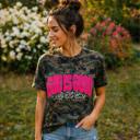 XL God Is Good All The Time Tee | Pink Chenille Faith Shirt | Camo Graphic Tee | Made to Order | Texas Boutique