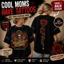 Large Tattooed Moms Club Tee | Edgy Mom Graphic Shirt | Distressed Streetwear Style | Front & Back Design