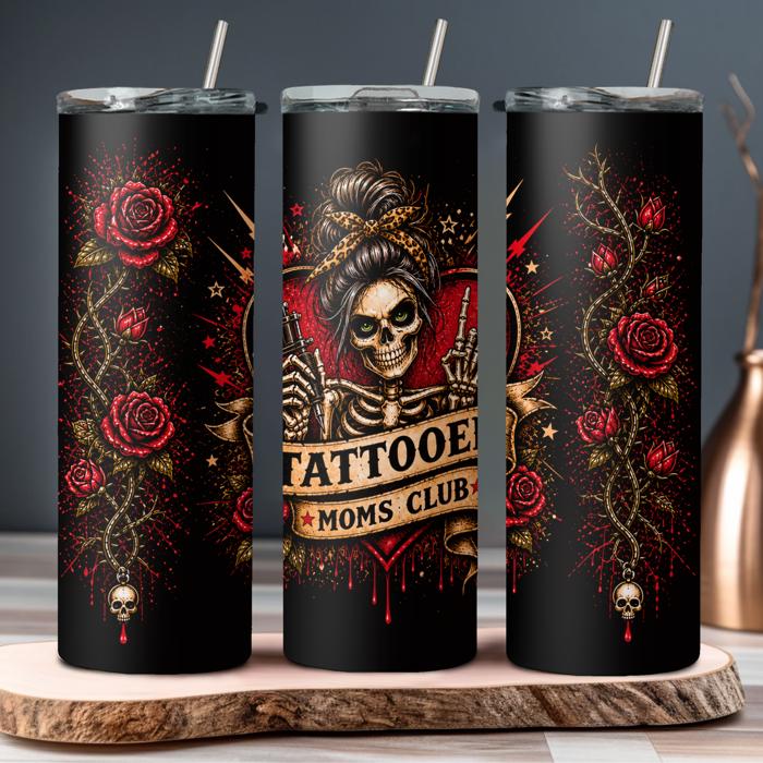 Tattooed Moms Club Matching Set | Shirt + Tumbler Bundle