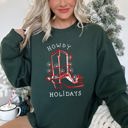  Howdy Holidays Christmas Cowboy Boot Sweatshirt With Festive Print And Cozy Winter Warmth