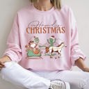 XXXL Light Pink Howdy Christmas Santa Cowboy Horse Holiday Western Festive Santa Theme Cozy Sweatshirt