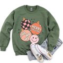  Ho Ho Ho Merry Christmas Retro Vintage Holiday Cheer Edition Deluxe Graphic Sweatshirt
