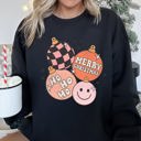 XXXL Black Ho Ho Ho Merry Christmas Retro Vintage Holiday Cheer Edition Deluxe Graphic Sweatshirt