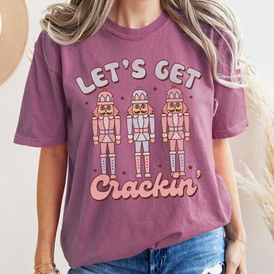 Let's Get Cracking Nutcracker Christmas Retro Holiday Cheer Vintage Vibe Edition Comfort Colors Tee