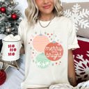 Merry And Bright Pastel Christmas Ornaments Holiday Ornament Pattern Comfort Colors Tee