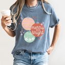 XXXL Blue Jean Merry And Bright Pastel Christmas Ornaments Holiday Ornament Pattern Comfort Colors Tee