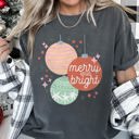 Large Pepper Dark Gray Merry And Bright Pastel Christmas Ornaments Holiday Ornament Pattern Comfort Colors Tee