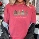  Merry And Bright Watercolor Trees Christmas Illustration Holiday Edition Comfort Colors Tee