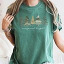 XXL Blue Spruce Green Merry And Bright Watercolor Trees Christmas Illustration Holiday Edition Comfort Colors Tee