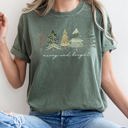Large Moss Dark Green Merry And Bright Watercolor Trees Christmas Illustration Holiday Edition Comfort Colors Tee