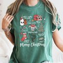  Merry Christmas Doodles Santa Stockings Tree Retro Holiday Edition Comfort Colors Tee