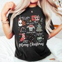 XXL Black Merry Christmas Doodles Santa Stockings Tree Retro Holiday Edition Comfort Colors Tee