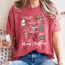 XXXL Crimson Red Merry Christmas Doodles Santa Stockings Tree Retro Holiday Edition Comfort Colors Tee