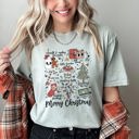 XXXL Bay Light Sage Merry Christmas Doodles Santa Stockings Tree Retro Holiday Edition Comfort Colors Tee
