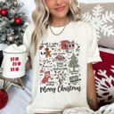 XXXL Ivory Cream Merry Christmas Doodles Santa Stockings Tree Retro Holiday Edition Comfort Colors Tee