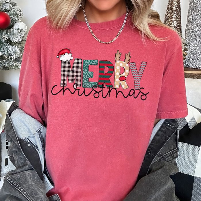 Merry Christmas Santa Claus Festive Holiday Greeting For Seasonal Gatherings And Family Photos Comfort Colors Tee