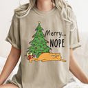  Merry Nope Funny Cat Christmas Holiday Laughs Edition For Cat Lovers And Cozy Season Wear Comfort Colors Tee