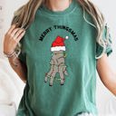 Large Blue Spruce Green Merry Thingsmas Christmas Wednesday Spooky Zombie Holiday Haunt Comfort Colors Tee