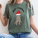 Large Moss Dark Green Merry Thingsmas Christmas Wednesday Spooky Zombie Holiday Haunt Comfort Colors Tee