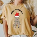 XL Mustard Merry Thingsmas Christmas Wednesday Spooky Zombie Holiday Haunt Comfort Colors Tee