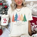 XXL Ivory Cream Most Wonderful Time Retro Christmas Trees Colorful Holiday Design Comfort Colors Tee