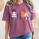 Small Berry Red Noel Folk Art Christmas Snowflakes Nordic Winter Decor Inspired Vintage Style Warmth Comfort Colors Tee