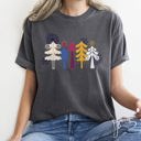 Large Pepper Dark Gray Noel Folk Art Christmas Snowflakes Nordic Winter Decor Inspired Vintage Style Warmth Comfort Colors Tee