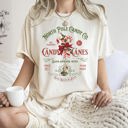 XXL Ivory Cream North Pole Candy Company Christmas Retro Sign Nostalgic Holiday Storefront Display Comfort Colors Tee
