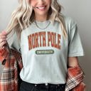 XXXL Bay Light Sage North Pole University Collegiate Style Retro Christmas Santa Edition Comfort Colors Tee