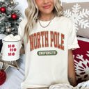 XXL Ivory Cream North Pole University Collegiate Style Retro Christmas Santa Edition Comfort Colors Tee