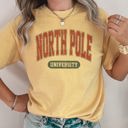 XXL Mustard North Pole University Collegiate Style Retro Christmas Santa Edition Comfort Colors Tee