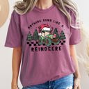 XXL Berry Red Nothing Runs Like A Reindeer Deere Christmas Tractor Farm Life Comfort Colors Tee