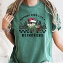 Medium Blue Spruce Green Nothing Runs Like A Reindeer Deere Christmas Tractor Farm Life Comfort Colors Tee
