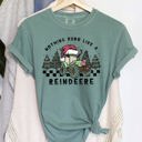 Small Light Green Nothing Runs Like A Reindeer Deere Christmas Tractor Farm Life Comfort Colors Tee