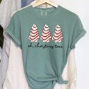 Small Light Green Oh Christmas Tree, Snack, Little Debbie Nostalgic Holiday Treats Comfort Colors Tee